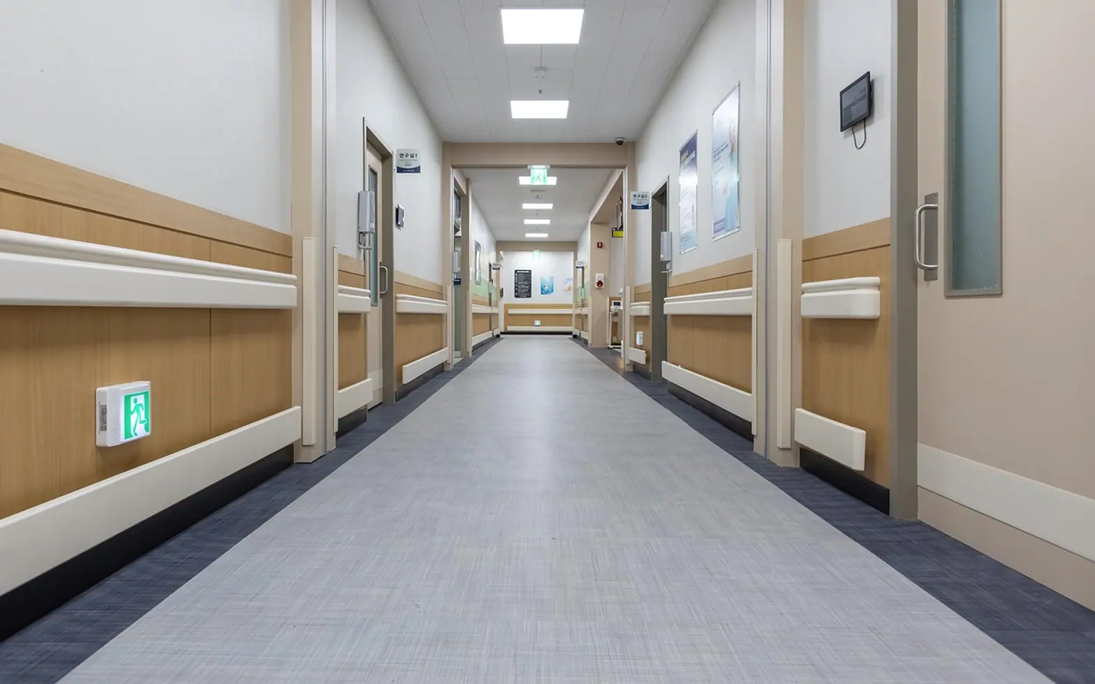 Hallway, hospital and clean